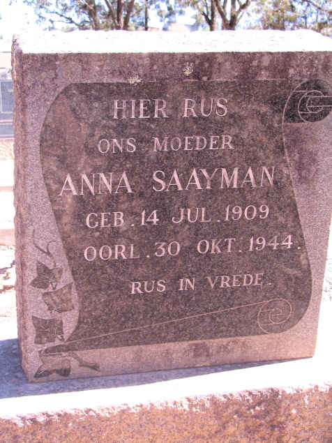 SAAYMAN Anna 1909-1944