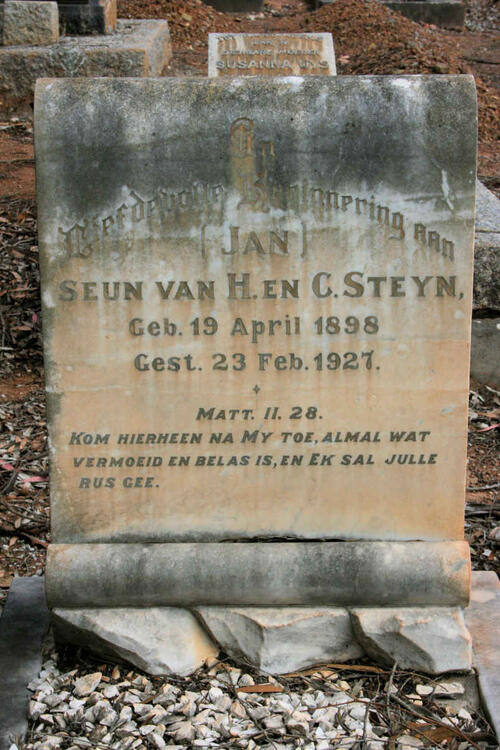 STEYN Jan 1898-1927