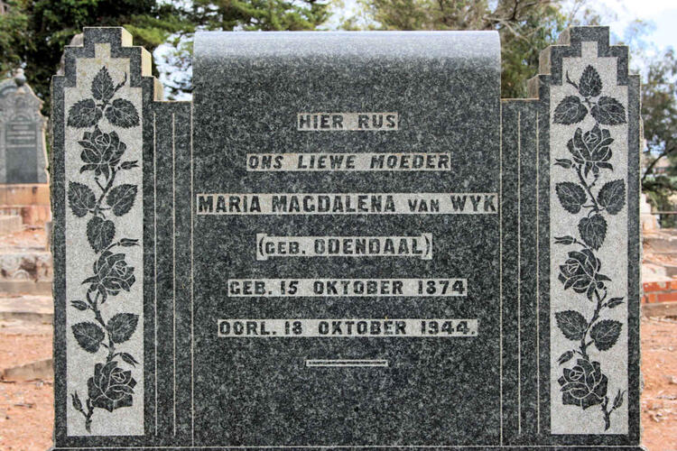 WYK Maria Magdalena, van neé ODENDAAL 1874-1944