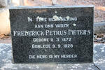 PIETERS Frederick Petrus 1872-1929