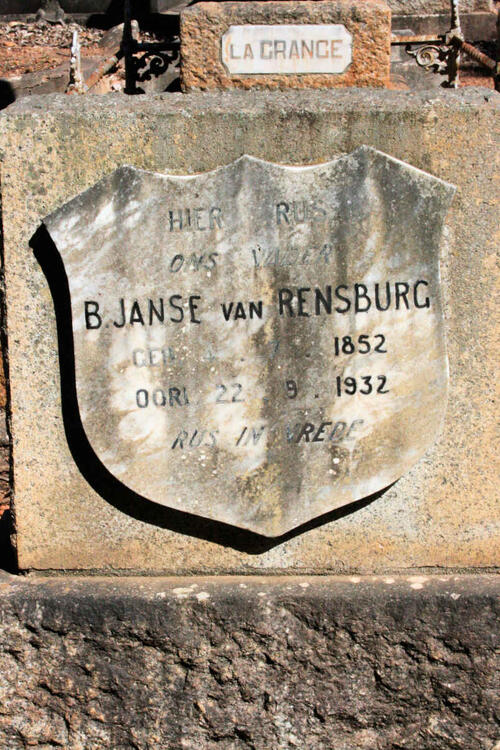 RENSBURG B., Janse van 1852-1932