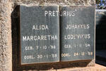 PRETORIUS Johannes Lodewikus 1904-1968 & Alida Margaretha 1898-1959