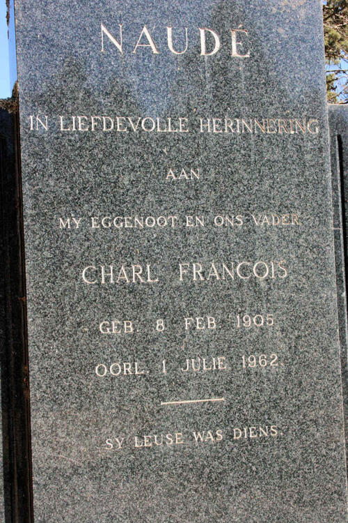NAUDE Charl Francois 1905-1962