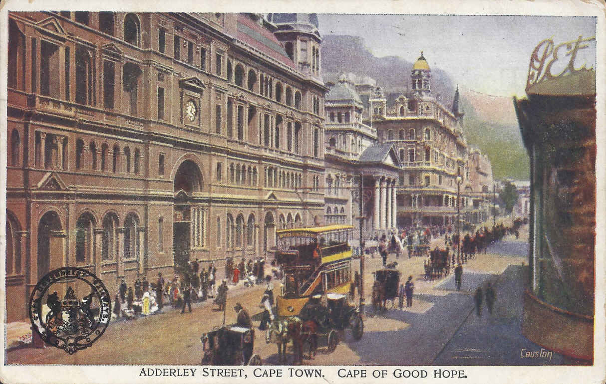 Adderley Street Cape Town Cape of Good Hope postal cancellation 1910