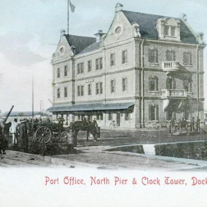 Cape Town c 1900 Docks Post Office North Pier & Clock Tower