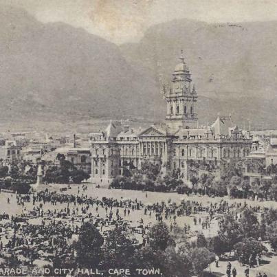 Grand Parade and City Hall, Cape Town postal cancellation 1924