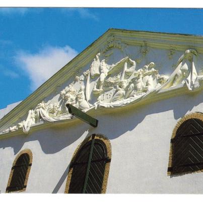 Groot Constantia old cellar featuring pediment sculptured by Anton Anreith