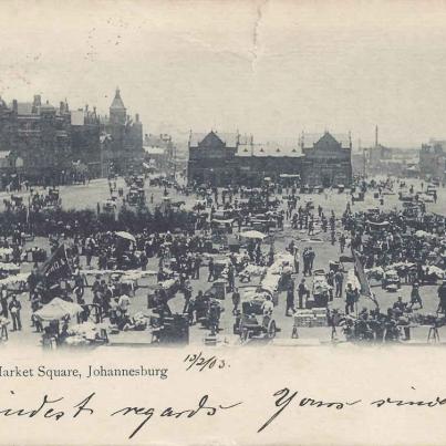 Market Square Johannesburg, postal cancellation 1903