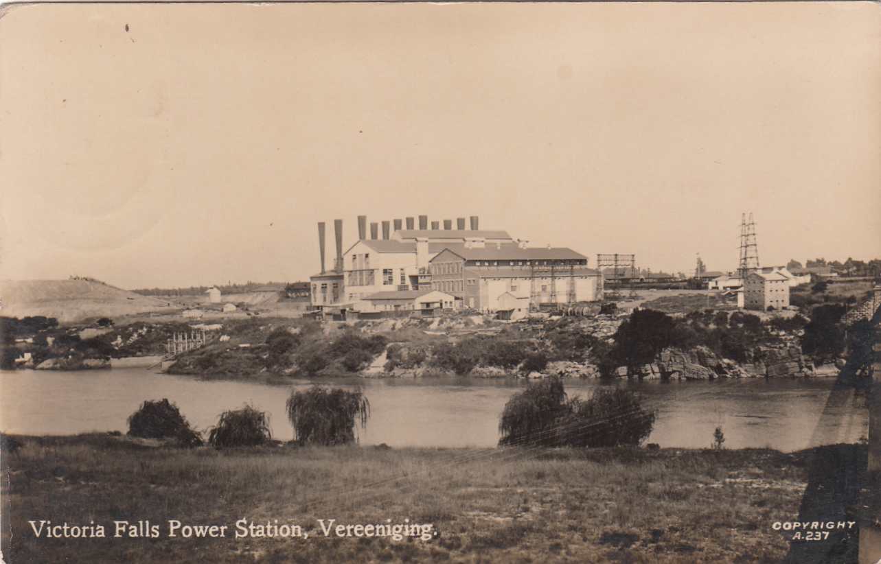 VEREENIGING, Victoria Falls Power Station, 1927 postmark