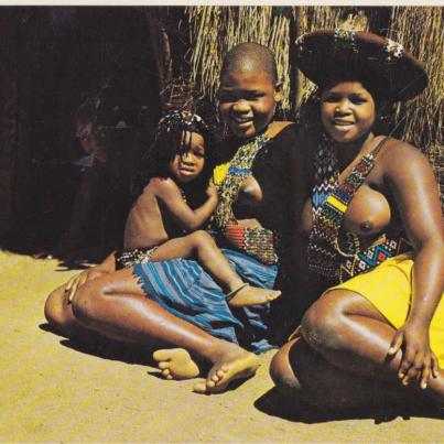 Zulu girls and child