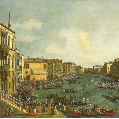 Venice, A Regatta on the Grand Canal by Giovanni Antonio Canal (1697-1768)