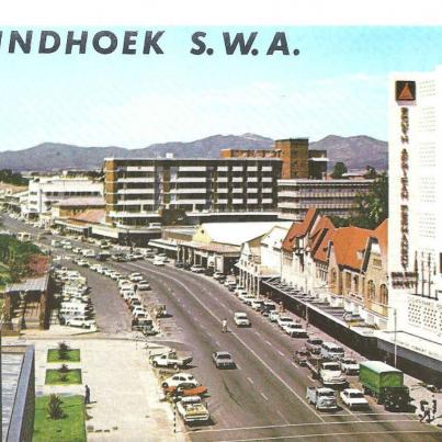 Windhoek, Namibia, Kaiser Street and Auas Mountains