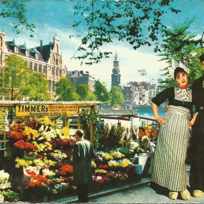 Amsterdam, Bloemenmarkt met Munttoren