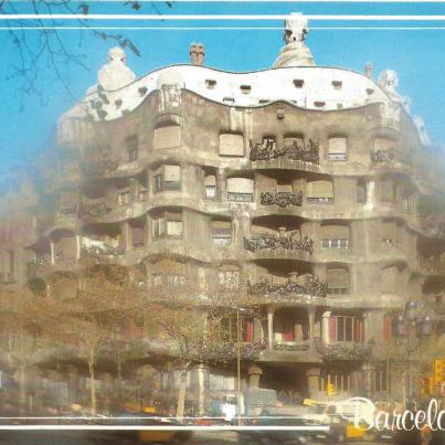 Barcelona, Milá House - known as La Pedrera. Architect A. Gaudi