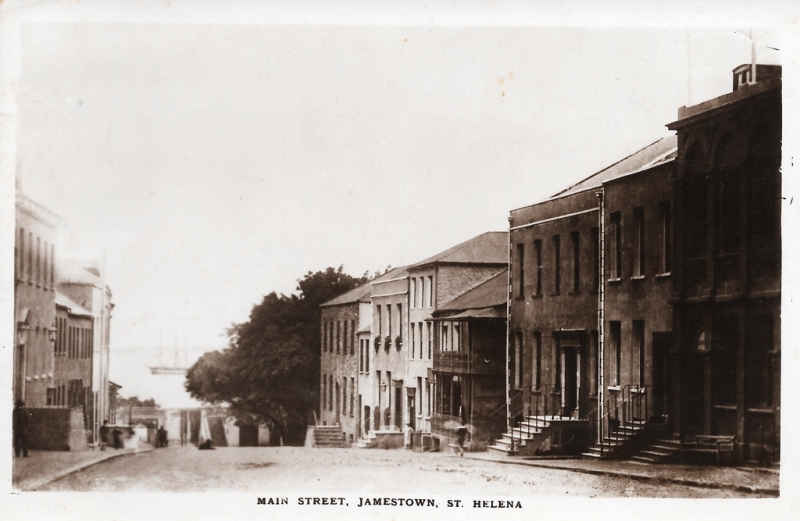 Main street Jamestown,St. Helena Island postal cancellation 1951