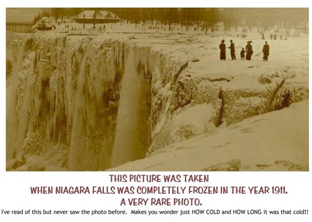Niagara Falls in 1911 snowed over