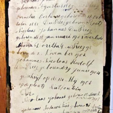 DU PREEZ Nicolaas Johannes Jakobus, gebore 1865 DU PREEZ Nicolaas Johannes Jakobus, gebore 1865