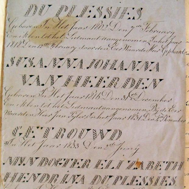 DU PLESSIES Charel Jacob, gebore 1802 en Susanna Johanna VAN HEERDEN, gebore 1816, getroud 1833