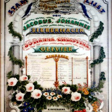 SIEBERHAGEN Jacobus Johannes en Johanna Christina OLIVIER gehuwd 1869 SIEBERHAGEN Jacobus Johannes en Johanna Christina OLIVIER gehuwd 1869