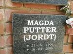 PUTTER Magda nee JORDT 1966-2006