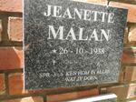 MALAN Jeanette 1938-