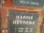 HEYNEKE Hannie 1930-2007