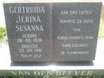 HEEVER Gertruida Jerina Susanna, van den 1936-1991