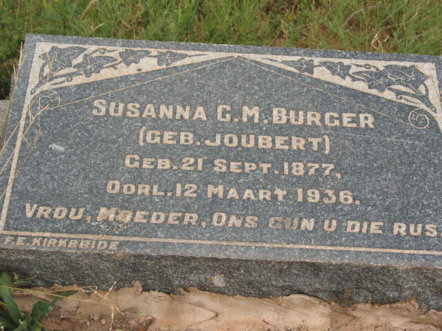 BURGER Susanna C.M. nee JOUBERT 1877-1936