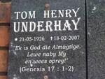 UNDERHAY Tom Henry 1926-2007