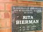 BIERMAN Rita 1959-2011