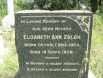 ZULCH Elizabeth Ann nee GEYER 1864-1938