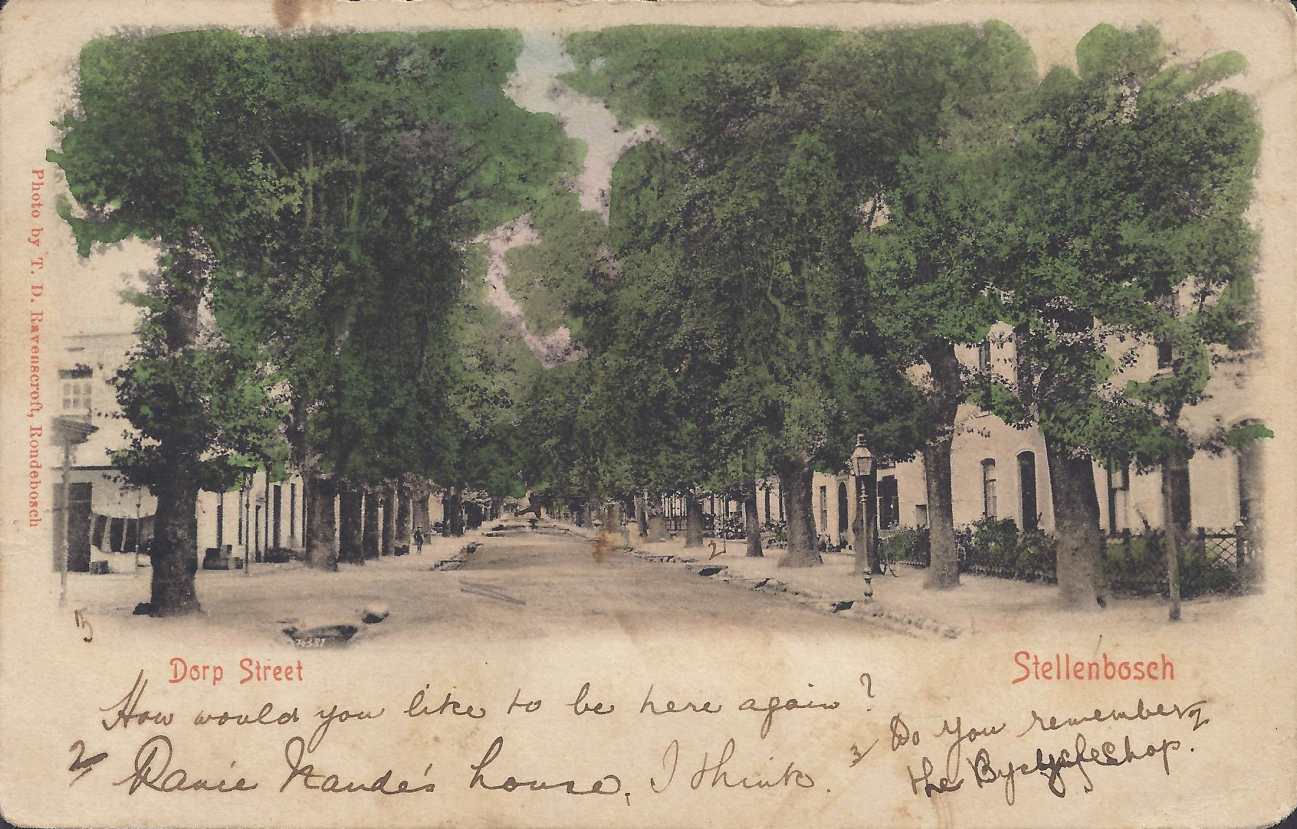 Dorp Street, Stellenbosch, postal cancellation 1904