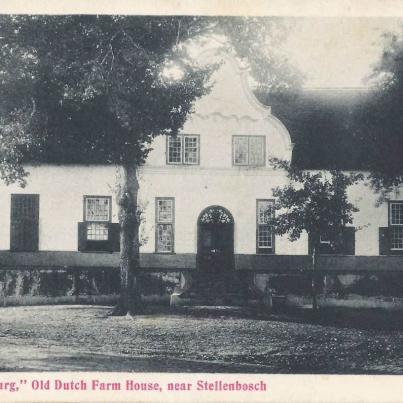 Elsenburg, Old Dutch Farm House, near Stellenbosch, postal cancellation 1919