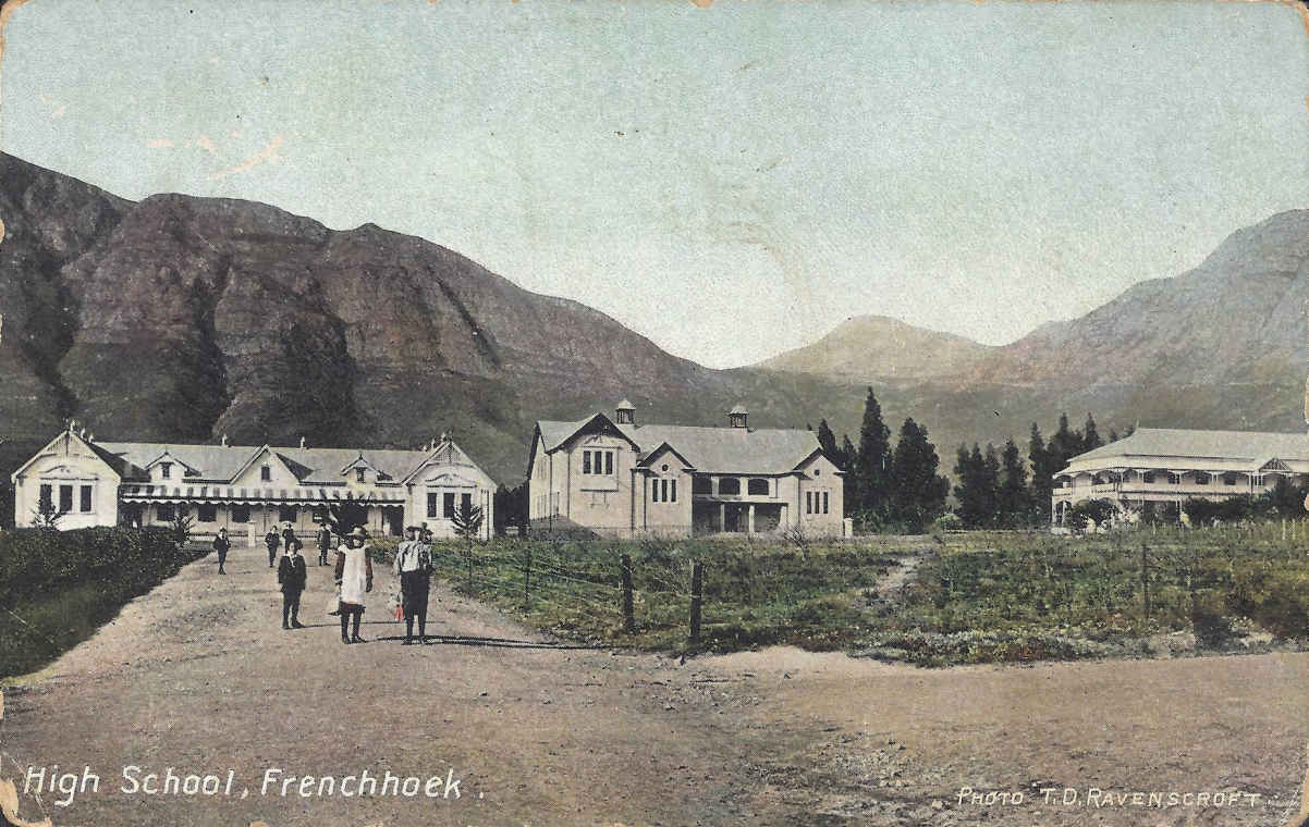 High School Frenchhoek, (Franchhoek) postal cancellation 1908