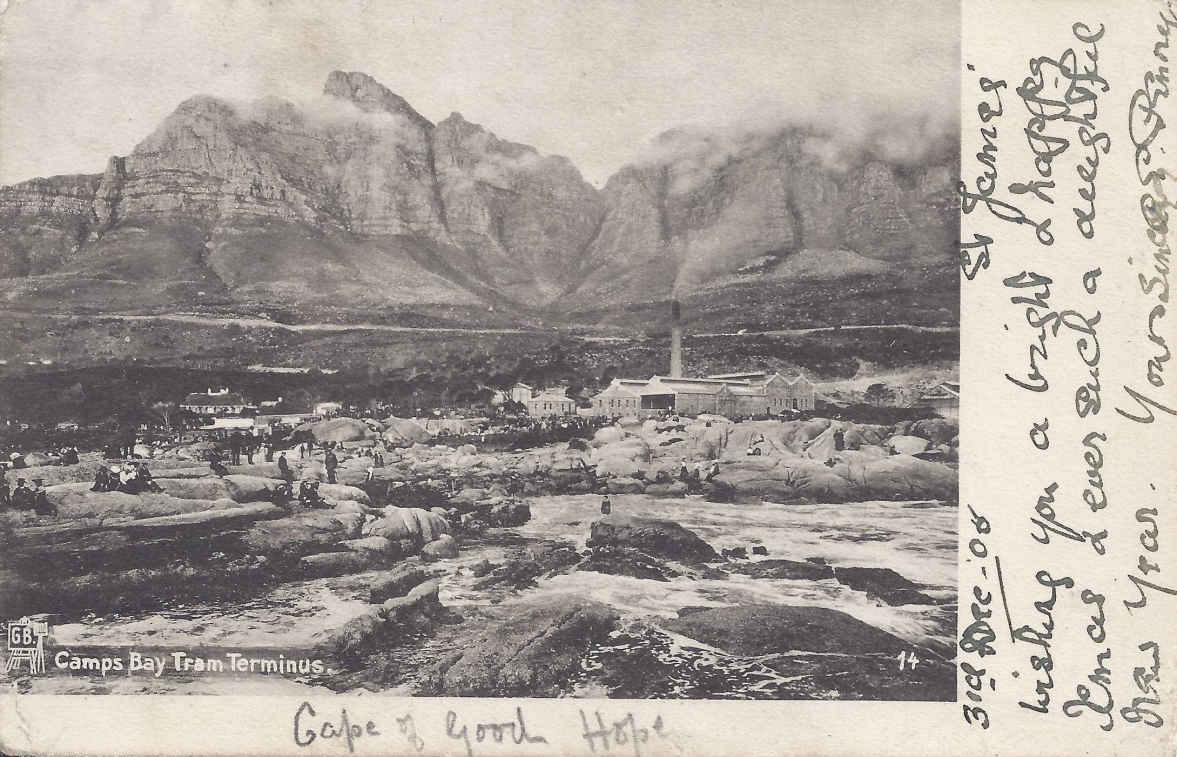Camps Bay Tram Terminus, postal cancellation 1905