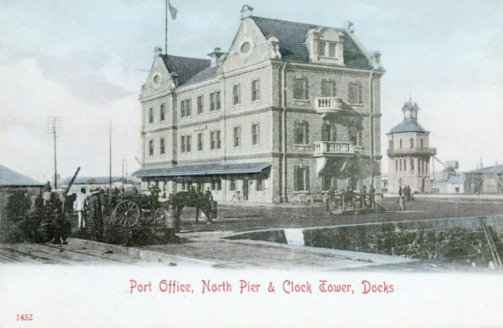 Cape Town c 1900 Docks Post Office North Pier & Clock Tower