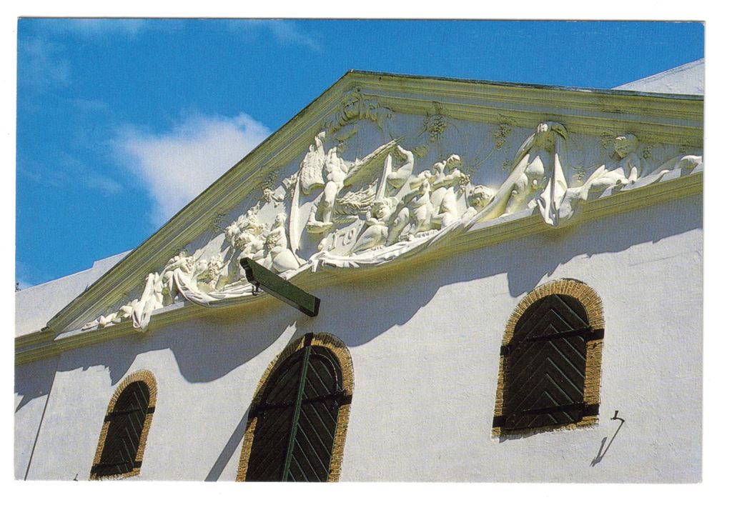 Groot Constantia old cellar featuring pediment sculptured by Anton Anreith