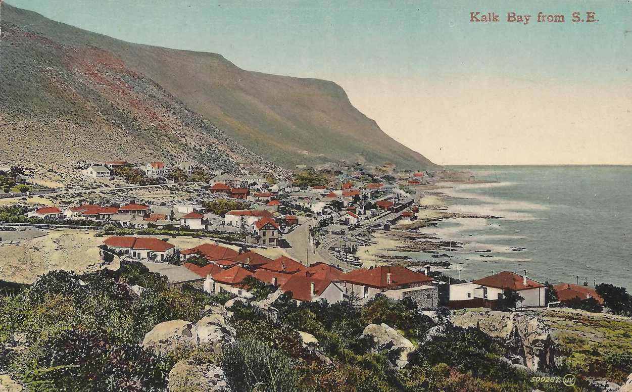 Kalk Bay from the South East, postal cancellation 1913