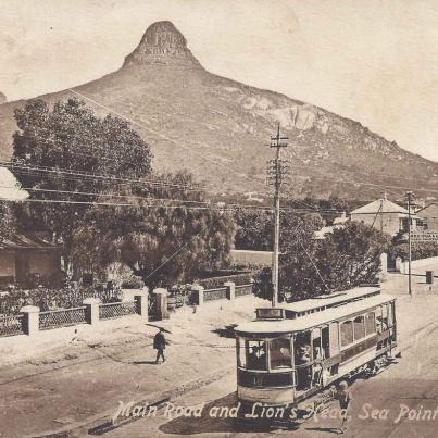 Main Road and Lion's Head, Sea Point, postal cancellation 1915
