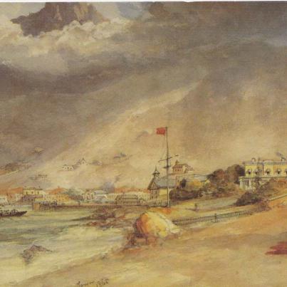 Simon's Town 1865, Painting by Thomas William Bowler (1812-1869), Greetings Card