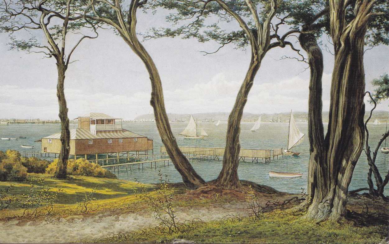 Durban Bay from Albert Park in water color by John Roland Brown (1850-1923), Greetings Card
