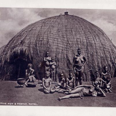 Natal, Native Hut &amp; family