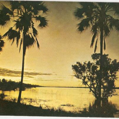 Sunset in Zambesi River Rhodesia