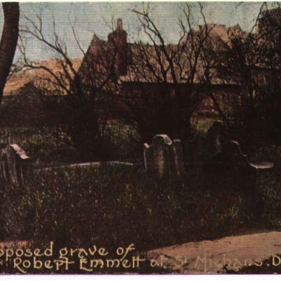 Dublin, supposed grave of Robert Emmet 1778-1803. Irish nationalist who led a rebellion in 1803 and was executed