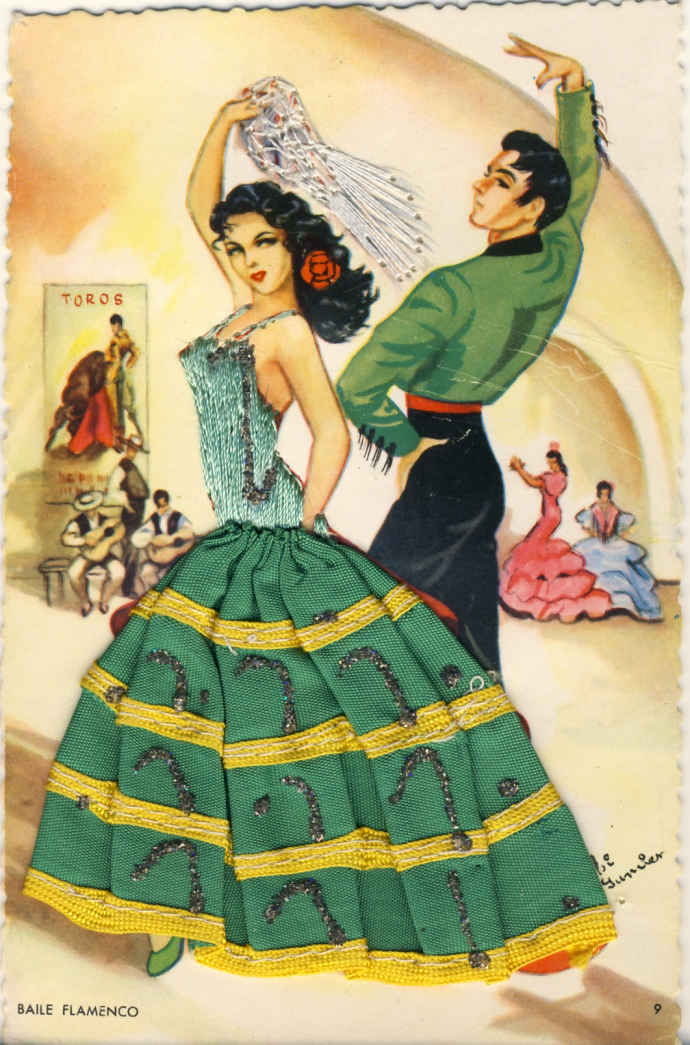 SPANISH dancer in green dress