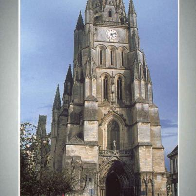 Gothic Cathedral and Clock Tower of St Peter's Cathedral Saintes France