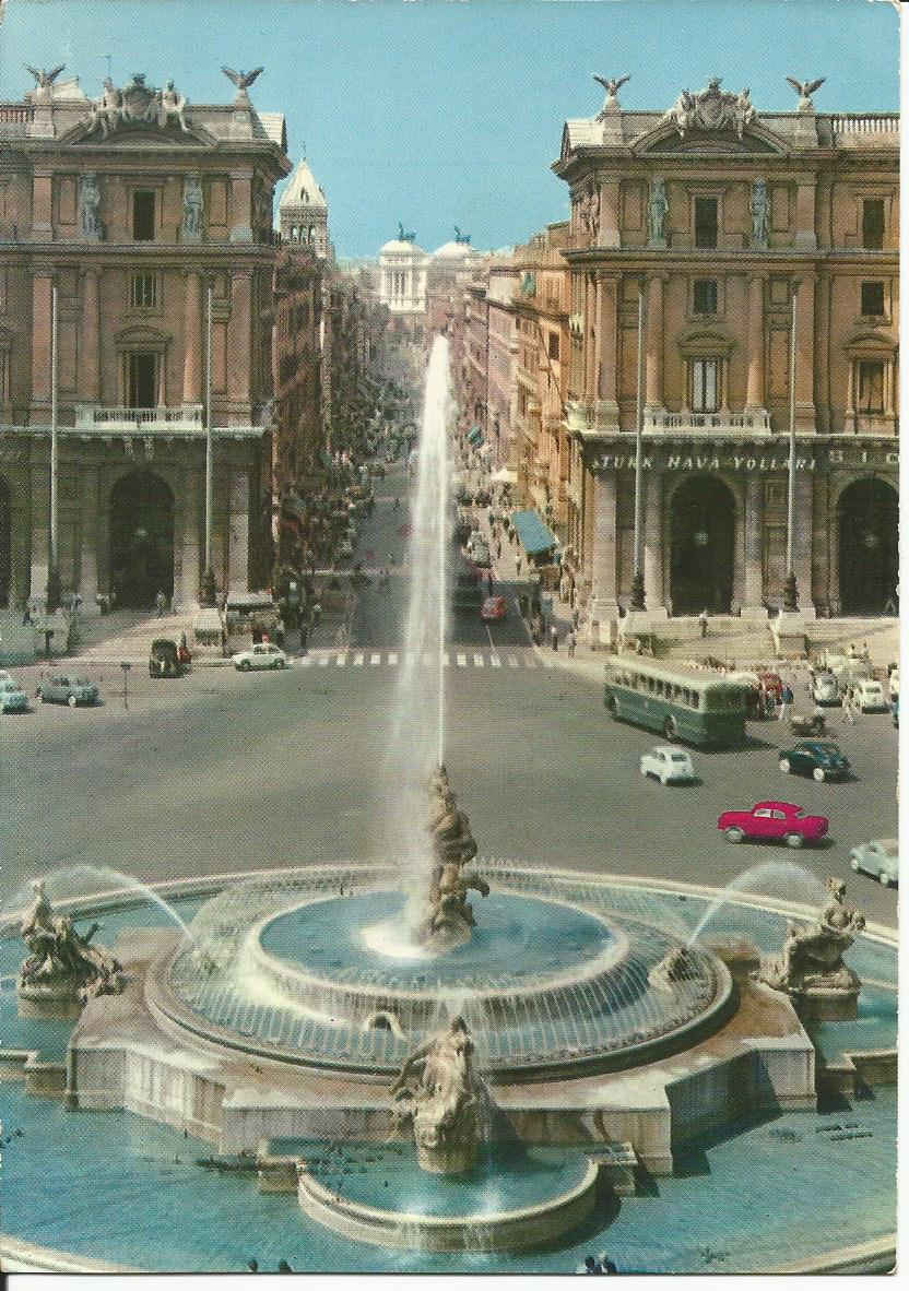 Rome, Naiadi Fountain and Nazionale Street