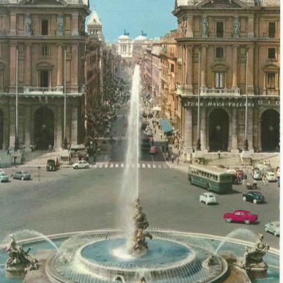 Rome, Naiadi Fountain and Nazionale Street