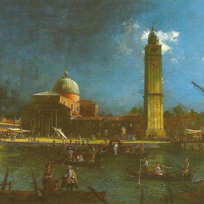 Venice, Night Scene of San Tomaso by Giovanni Antonio Canal (1697-1768)