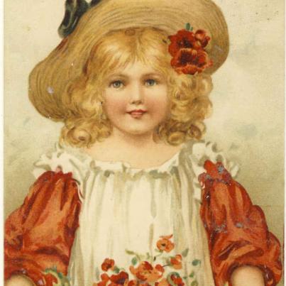 CHILD holding flowers